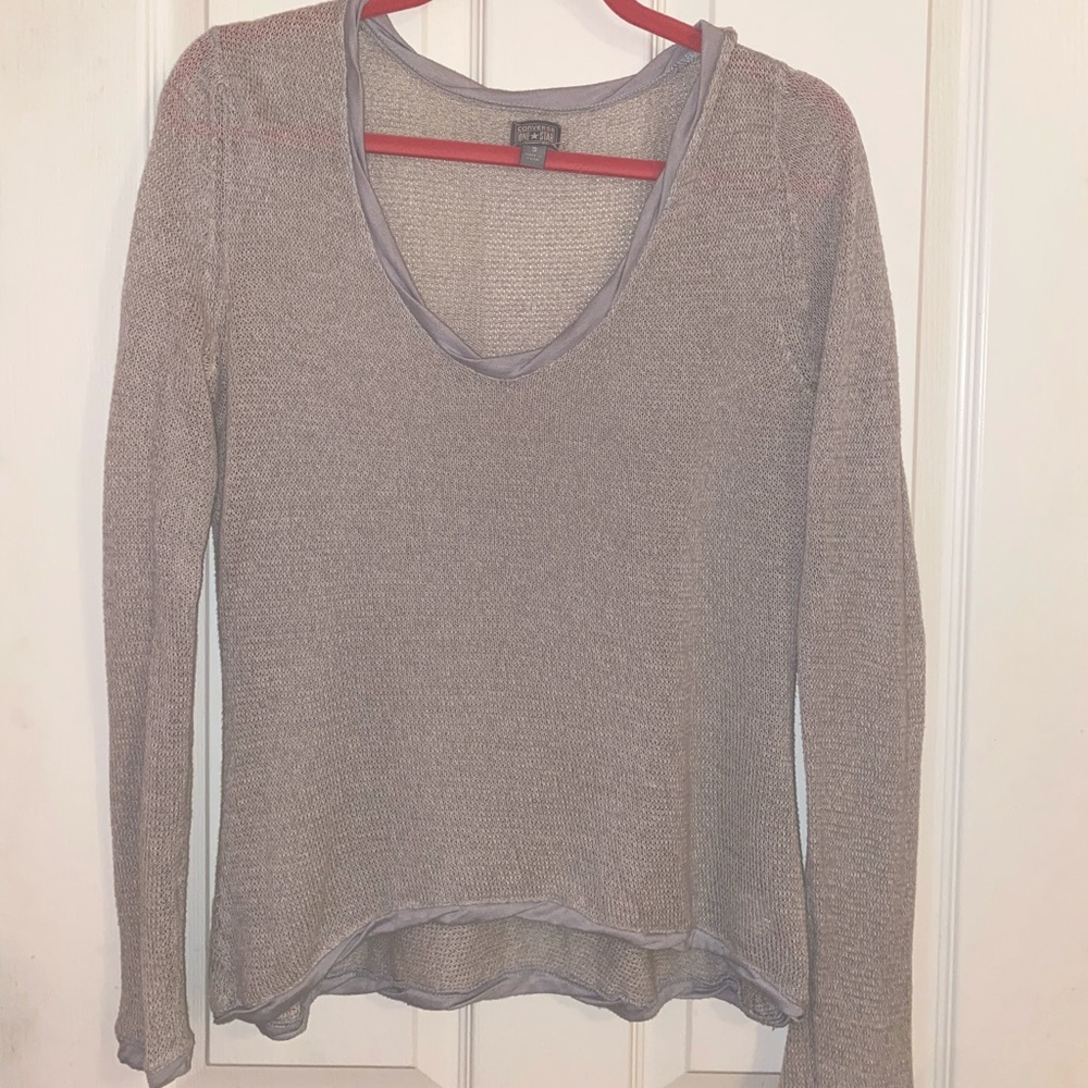 Gray converse onestar light sweater